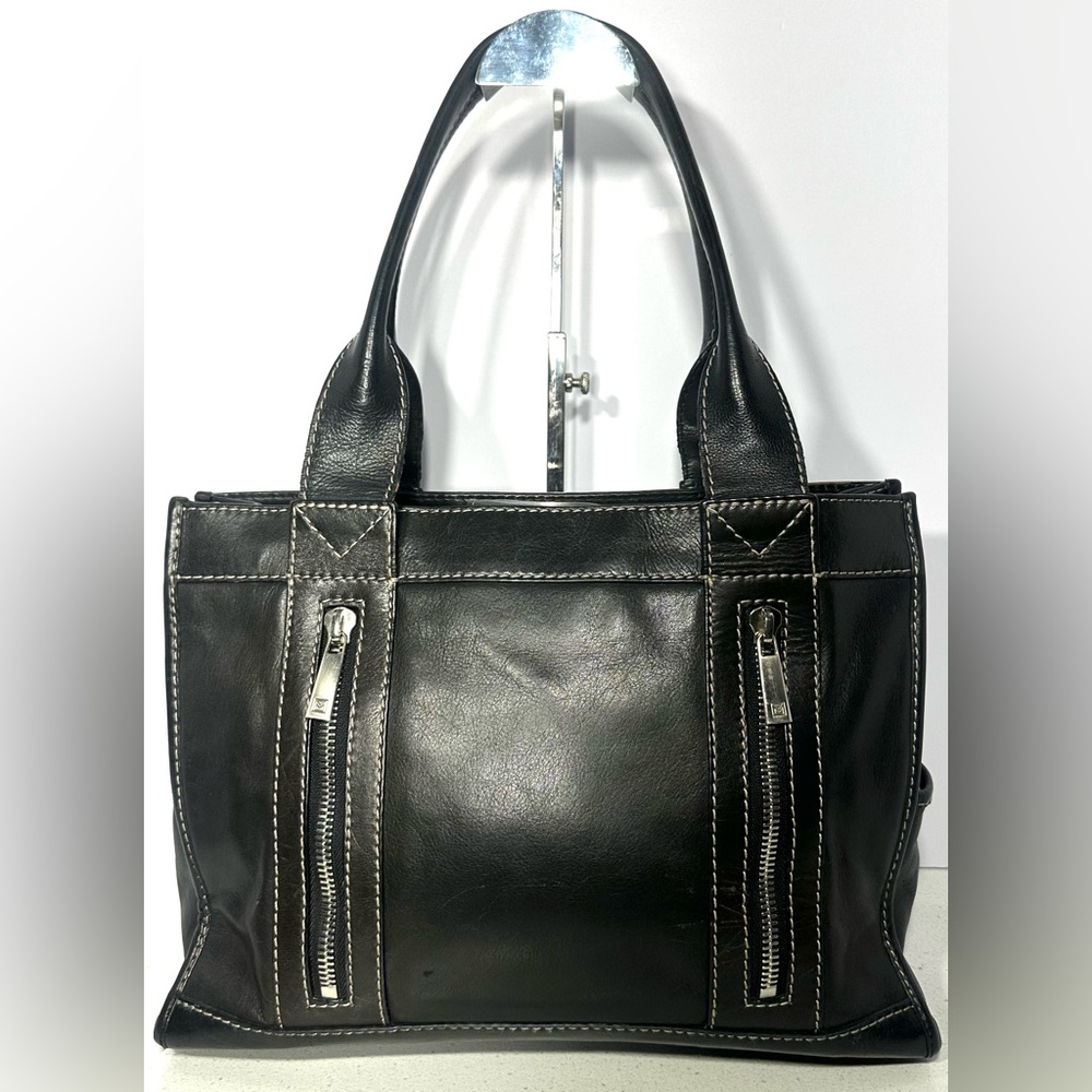 Michael Kors Vintage Black Aviator Tote in leather with silver hardware